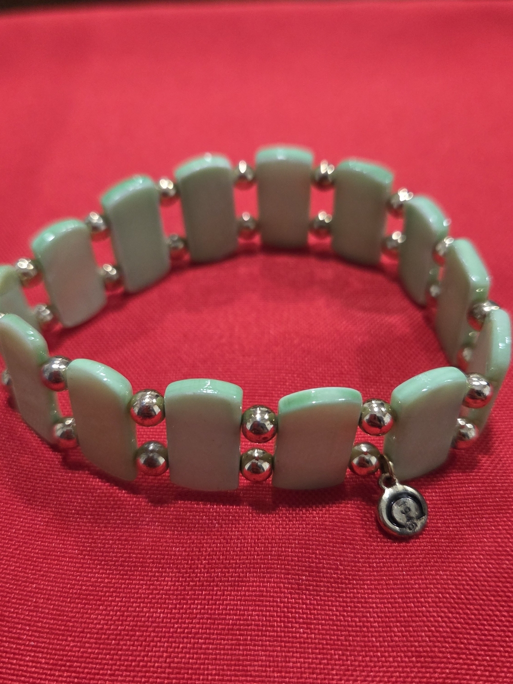 Mint Green Beaded Stretch Bracelet